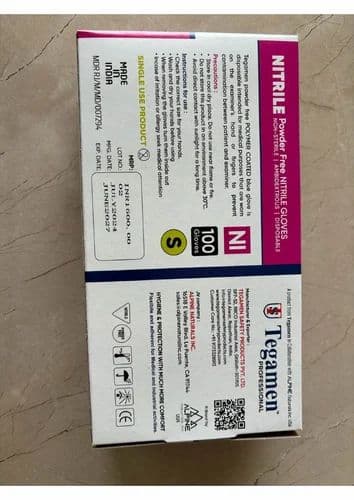 Tegamen Nitrile Powder Free Blue Gloves